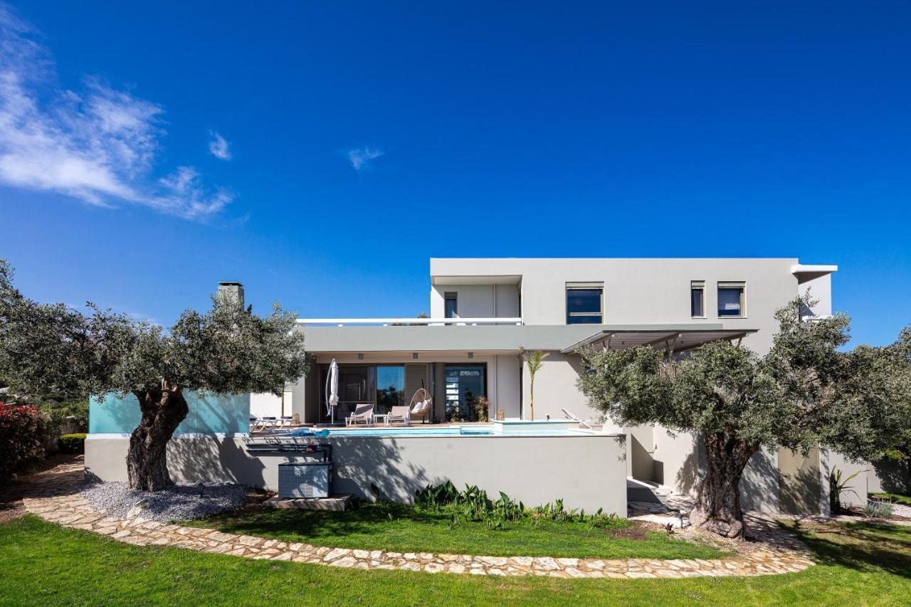 Rizes Villa With Jacuzzi & Heated Pool Agia Triada エクステリア 写真